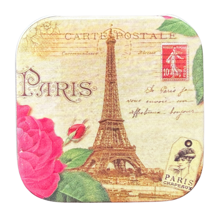 Savon Rose Soap in Collectible Vintage Tin – Olive Oil French Soap from Provence – Travel Size Paris Gift (0.88 oz)