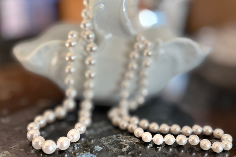 Parisian Hand-Knotted 9mm Faux Pearl Necklace – 18.5” | Limited Paris Find