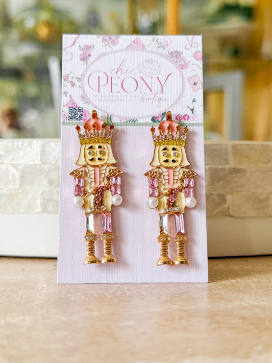 Pink Nutcracker Statement Earrings