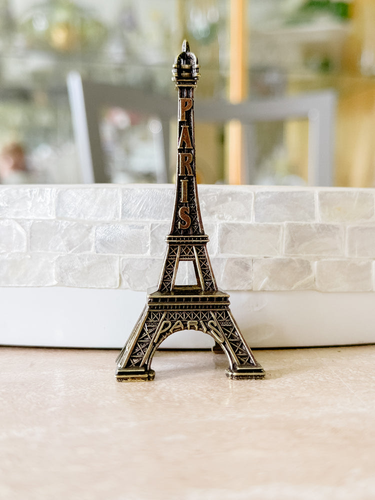 Paris Eiffel Tower Decor – 4” Bronze Miniature Statue | French Souvenir Home Accent