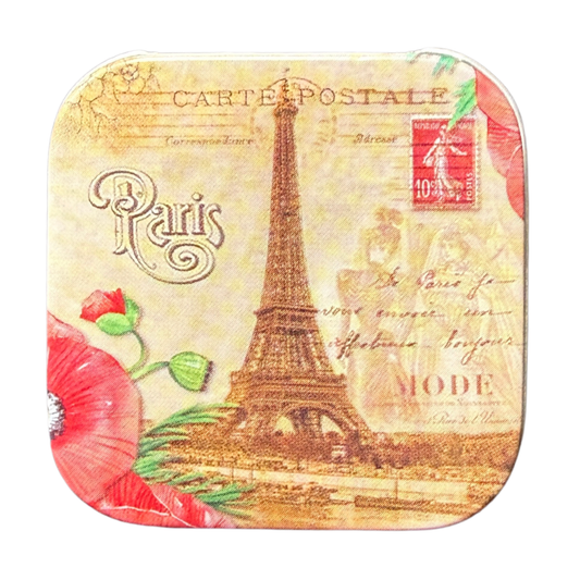 Savon Coquelicot (Poppy) Soap in Collectible Tin – Olive Oil French Soap from Provence – Travel Size Paris Gift (0.88 oz)