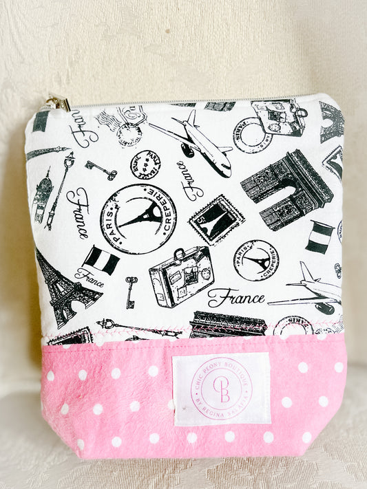 Parisian II Themed Handmade Knitting/Crocheting/Cross Stitching Project Bag - Yarn Bowl