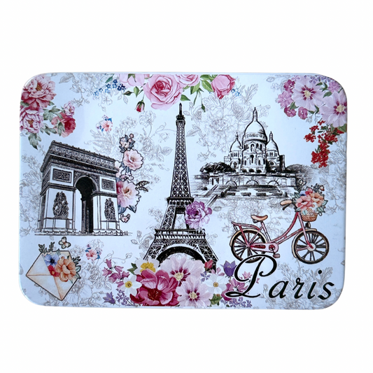 Savon Lavande de Marseille Soap with Olive Oil & Shea Butter in Floral Tin 3.52 oz