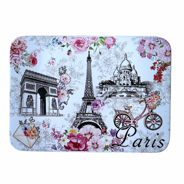 Savon Lavande de Marseille Soap with Olive Oil & Shea Butter in Floral Tin 3.52 oz