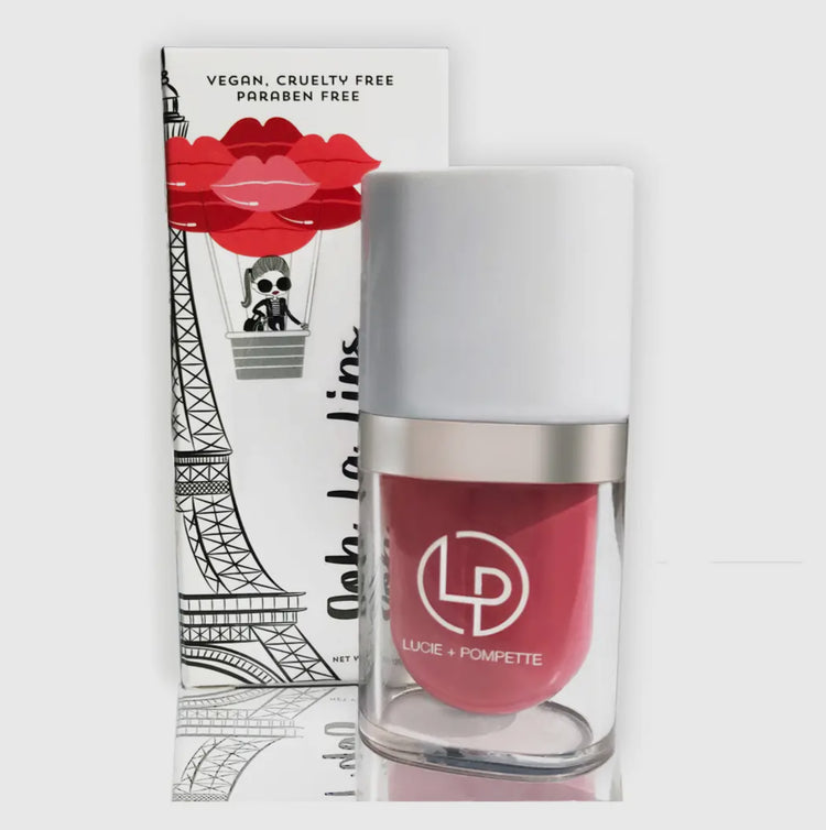 Ooh La Lips Liquid Lipstick - Cherie (Bright Red Pink) by Lucie + Pompette