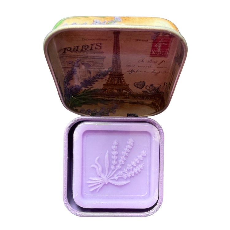 Savon Lavande (Lavender) Soap in Collectible Vintage Tin – Olive Oil French Soap from Provence – Travel Size Paris Gift (0.88 oz) (Copy)