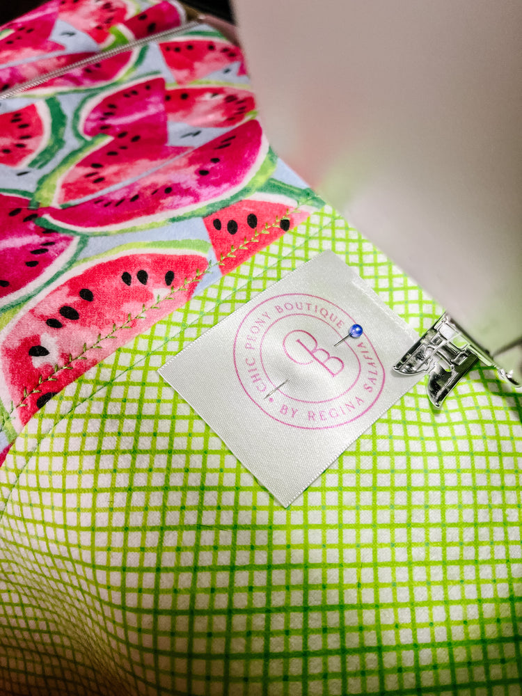 Handmade Watermelon Knitting/Crocheting/Cross Stitching Project Bag - Yarn Bowl