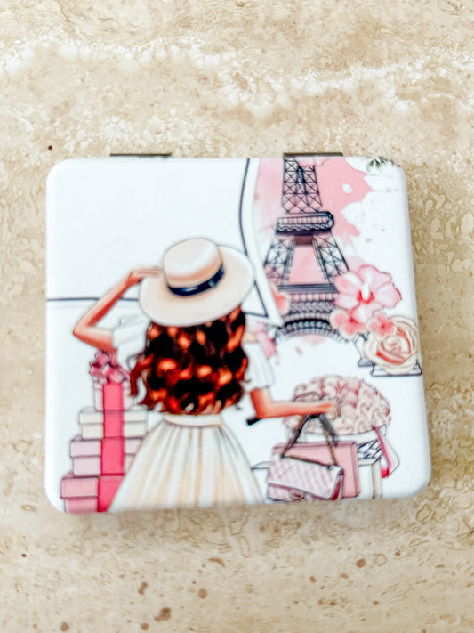 Bonjour, Paris! Pocket Mirror
