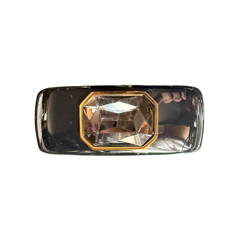 Parisian Retro Chunky Resin Hinge Bracelets with Gemstone