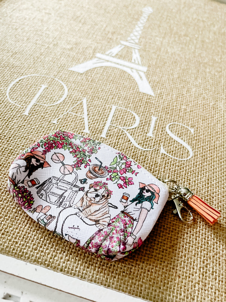 Parisian Woman Zipper Bag with Clip & Tassel