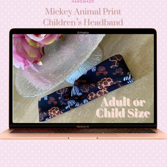 Leopard Print Headband in Child or Adult Size