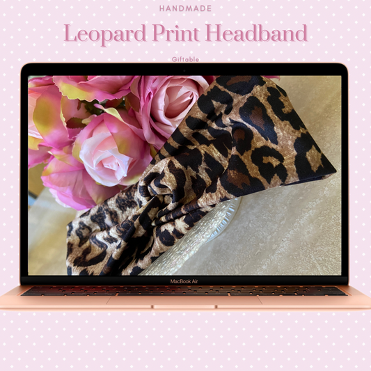 Handmade Classic Leopard Print Headband With or Without Buttons