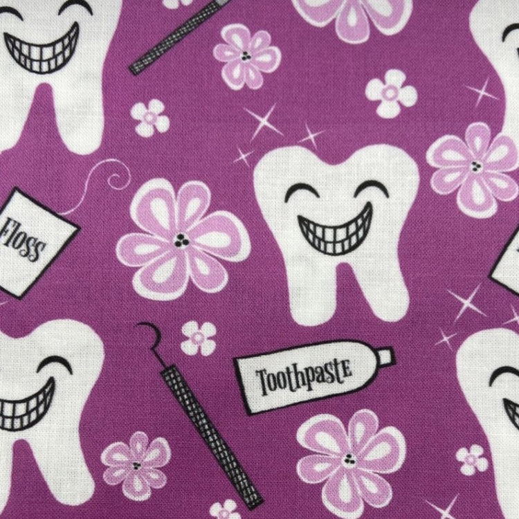 Purple teeth fabric with flowers