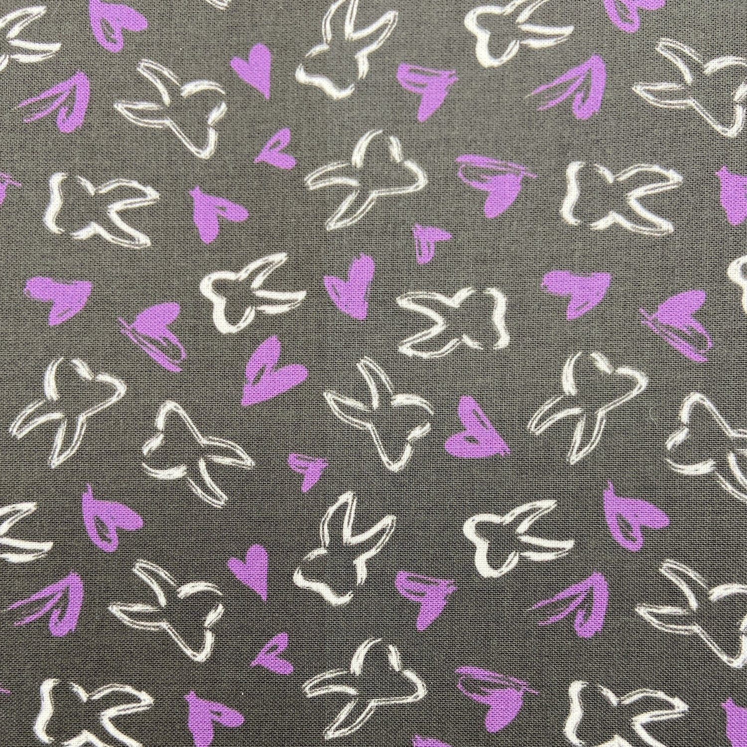 Black, purple and white tooth fabric print