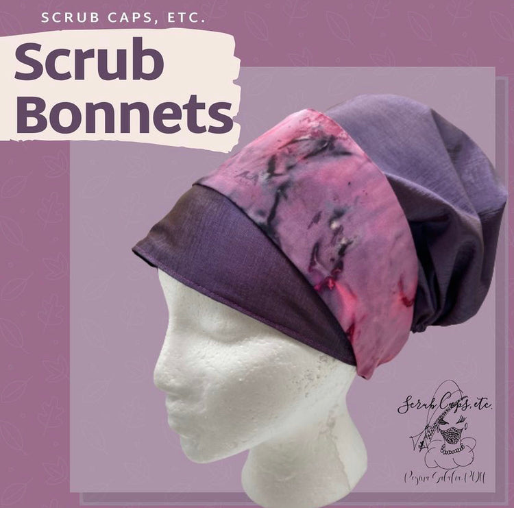 Purple bonnet with tie dye