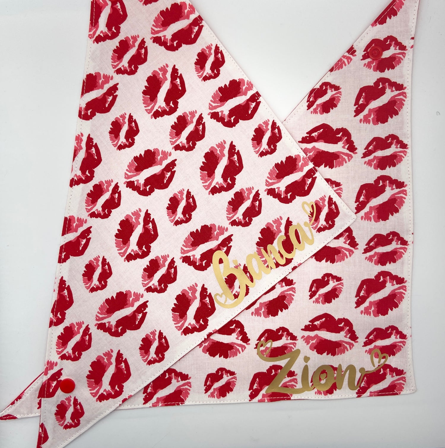 Personalized Dog Bandanas in kiss fabric
