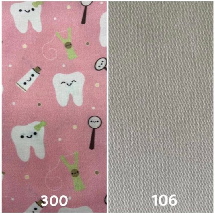 Light pink tooth fabric with white band 