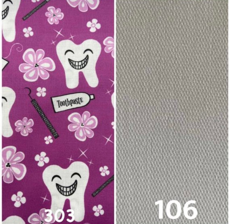 Purple tooth print with white band