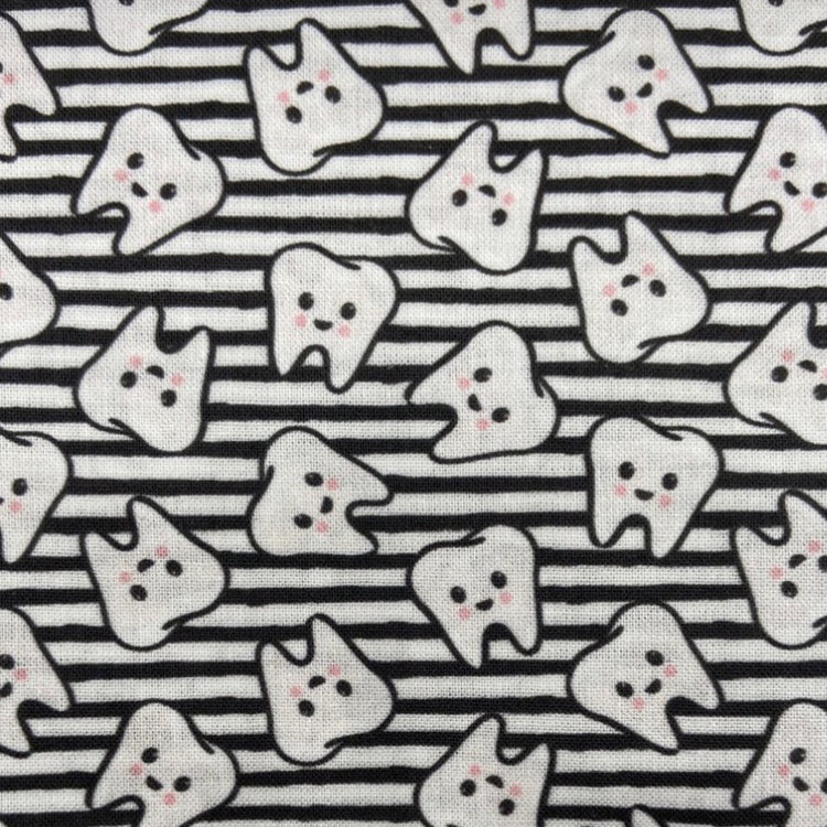 Black and white stripes teeth fabric