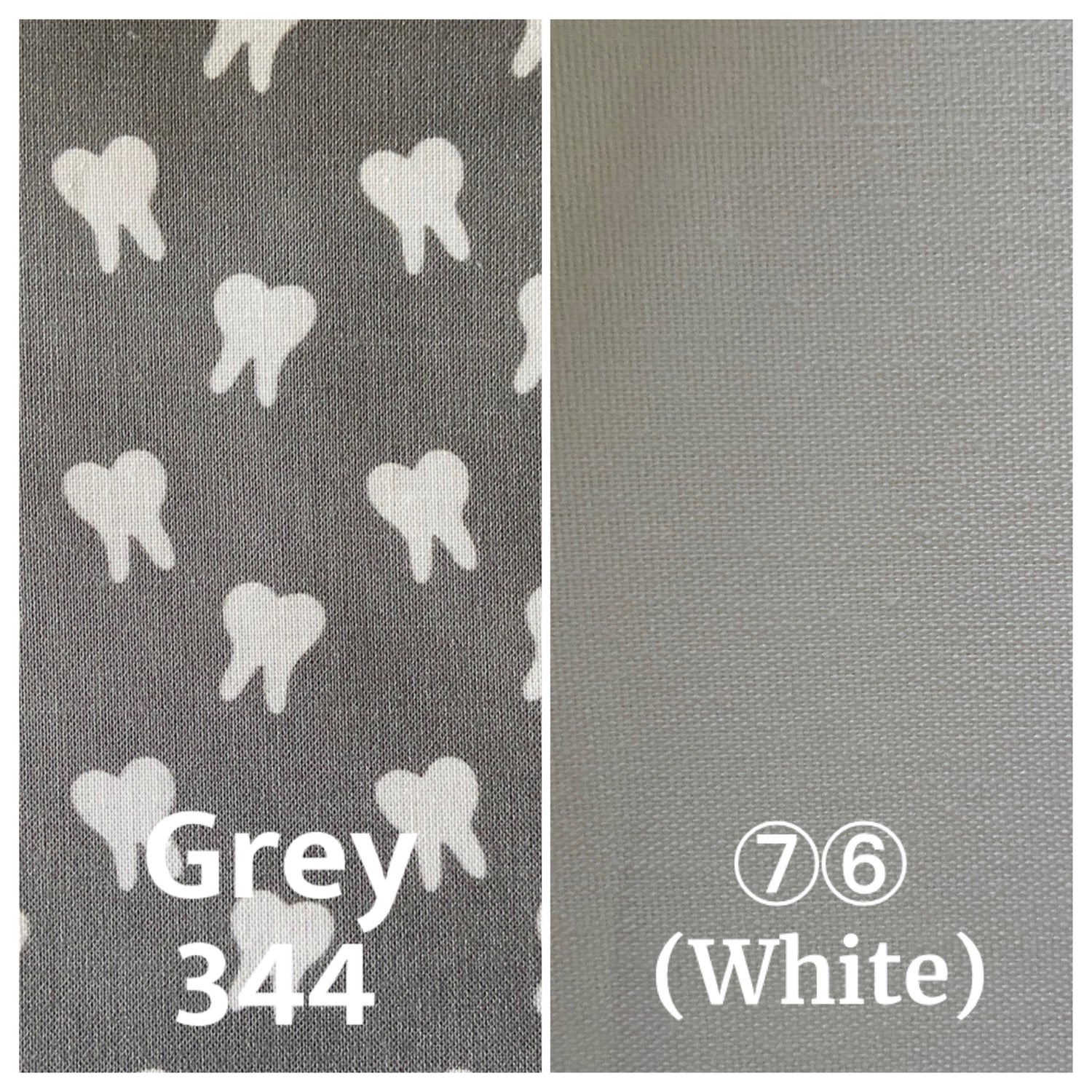 Gray and white tooth fabric