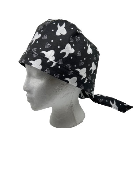 Charcoal tooth print scrub cap