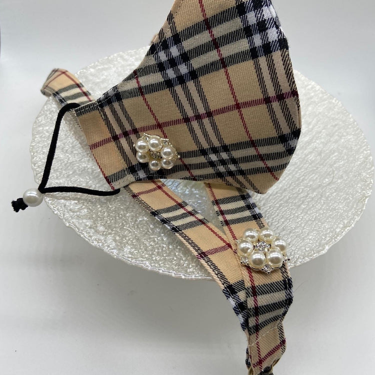 Handmade Tartan Plaid Mask, Lanyard with 2 Magnetic Brooches