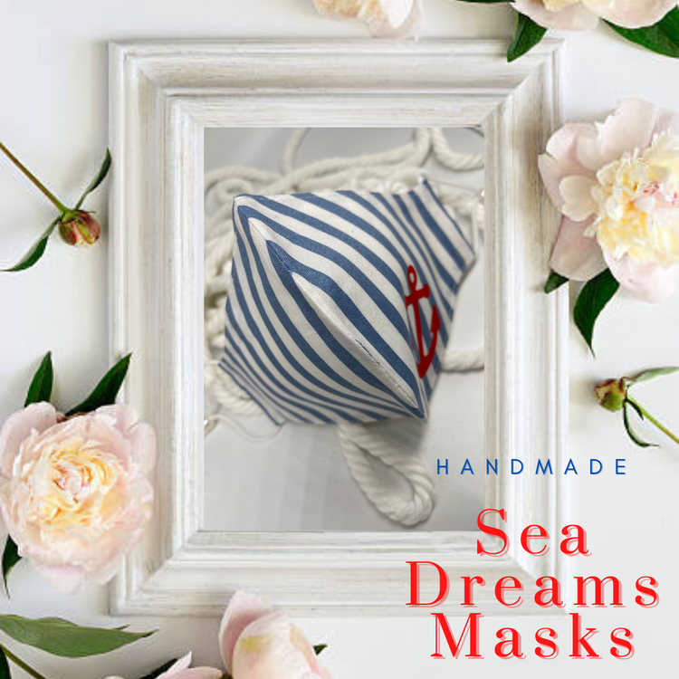 Handmade nautical mask with signature ear adjusters 