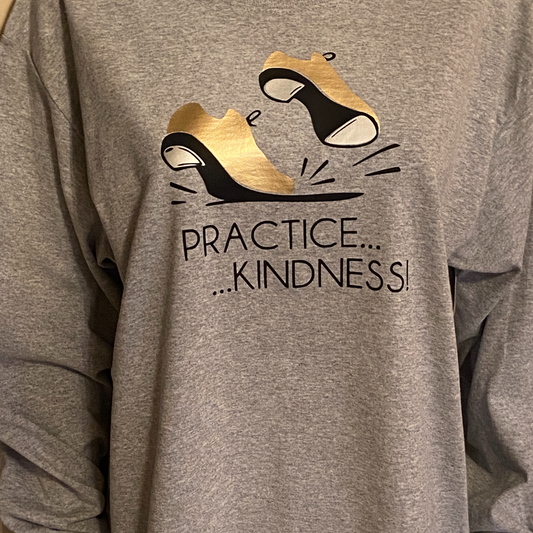 Gray Practice Kindness Tap t-shirt