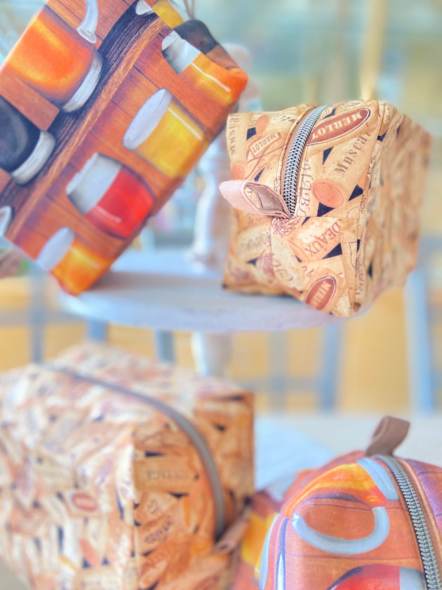 wine cork and craf beer toiletry bag