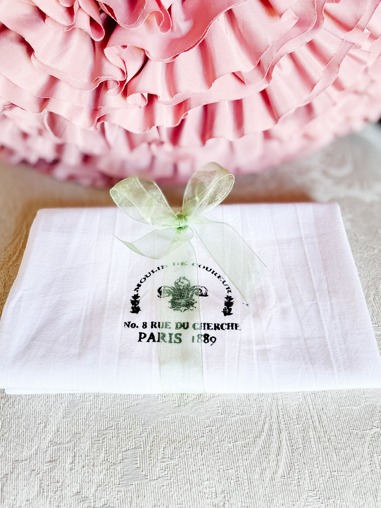 Hand Stenciled French Themed 100% Cotton Towels