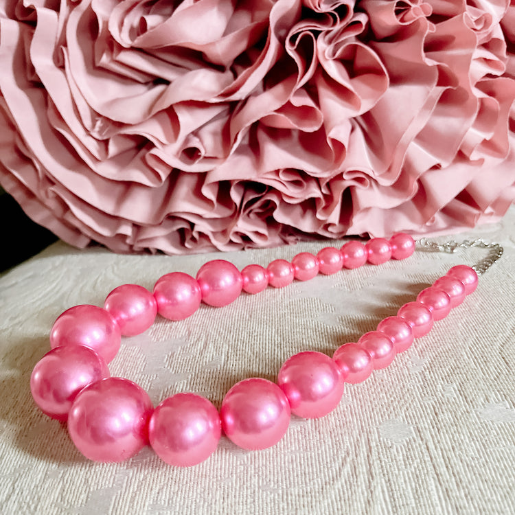 Barbie Pink Bubble Gum Pearl Necklace