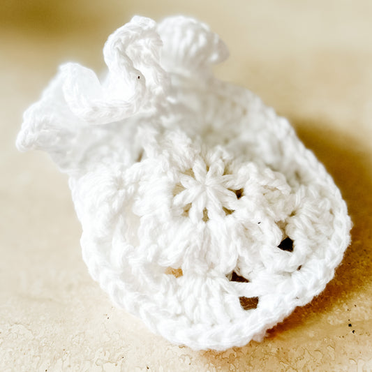White Hand Crocheted Sachet Bag