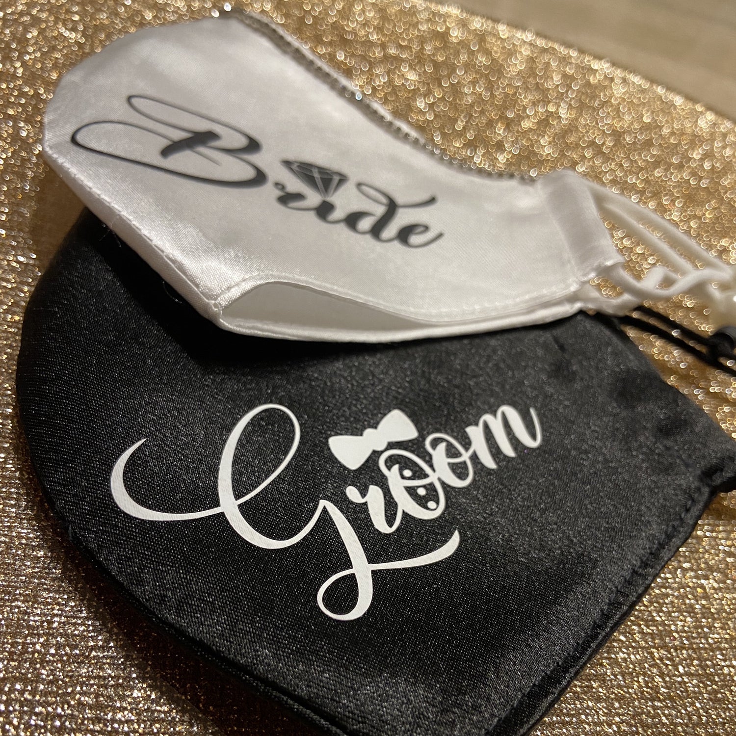 Handmade Satin Bride and Groom Bridal/Wedding masks