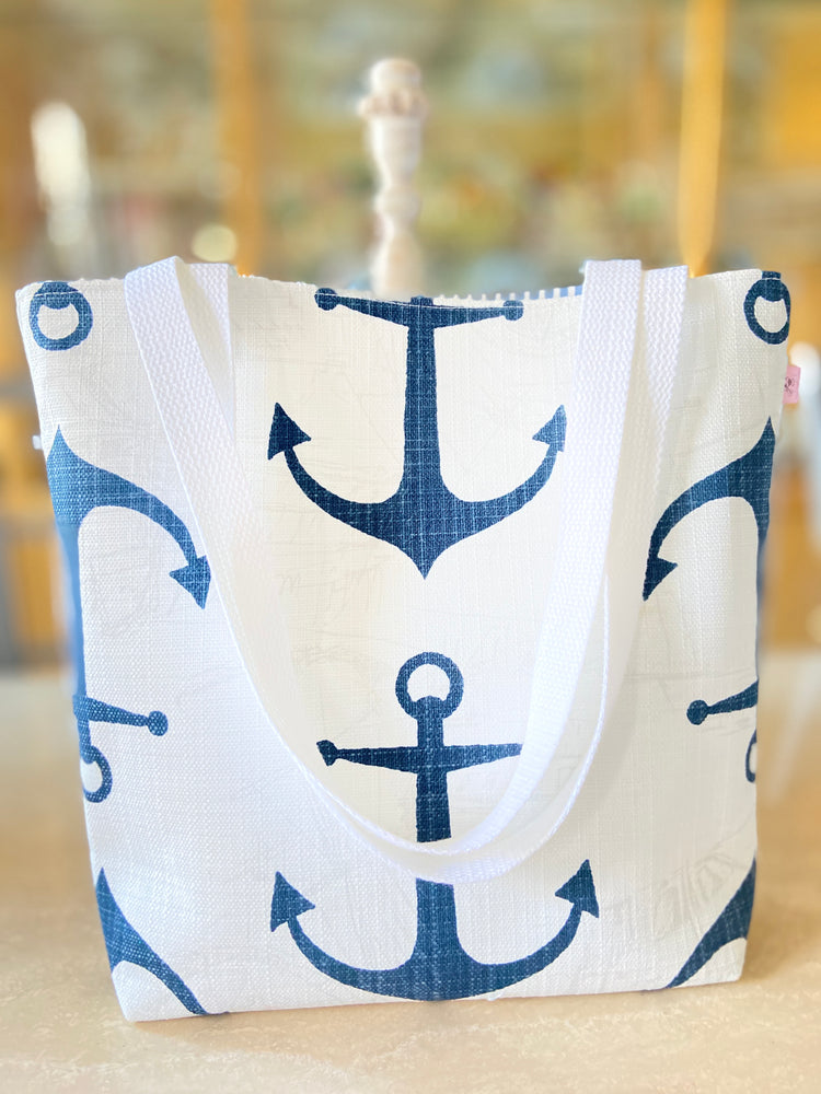 Anchor Nautical Tote Bag with Cotton Web Handles