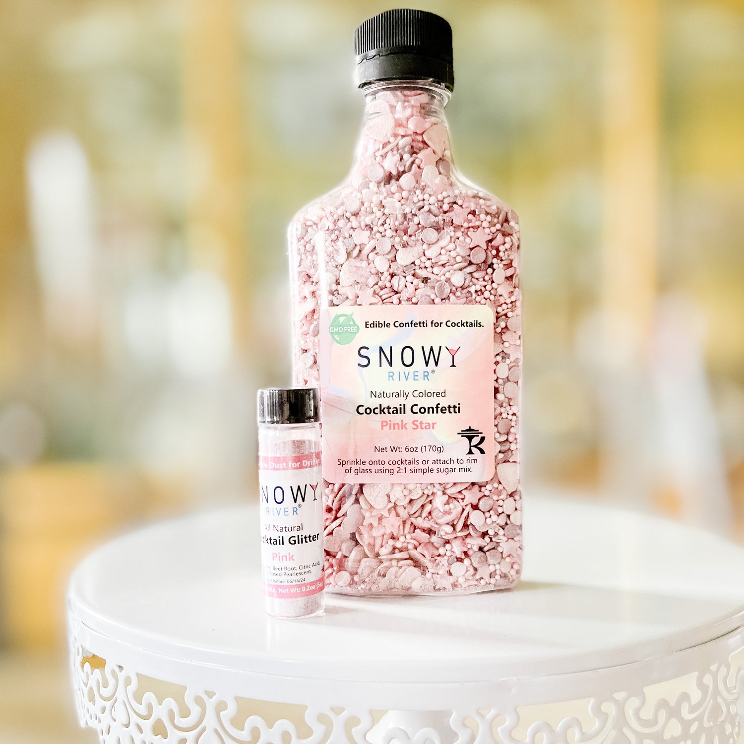 Snowy River Rose Gold Cocktail Glitter, cocktail glitter, natural drink  glitter, cocktail decorating, cocktail sparkle