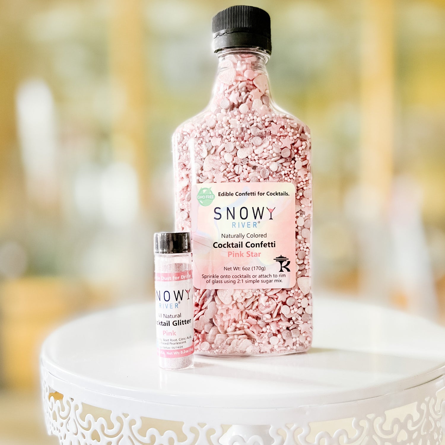 sparkly pink cocktail glitter