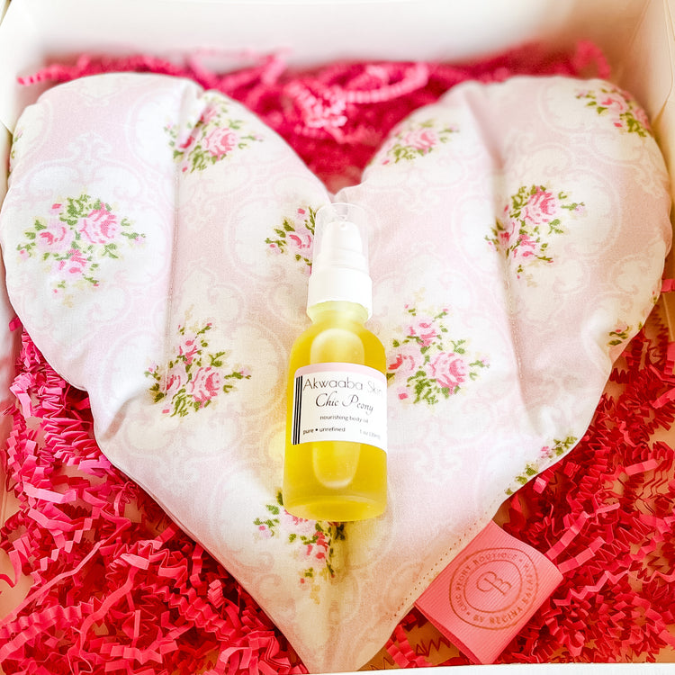 Lavender or Peony Scented Hot Pack with Nourishing Body Oil