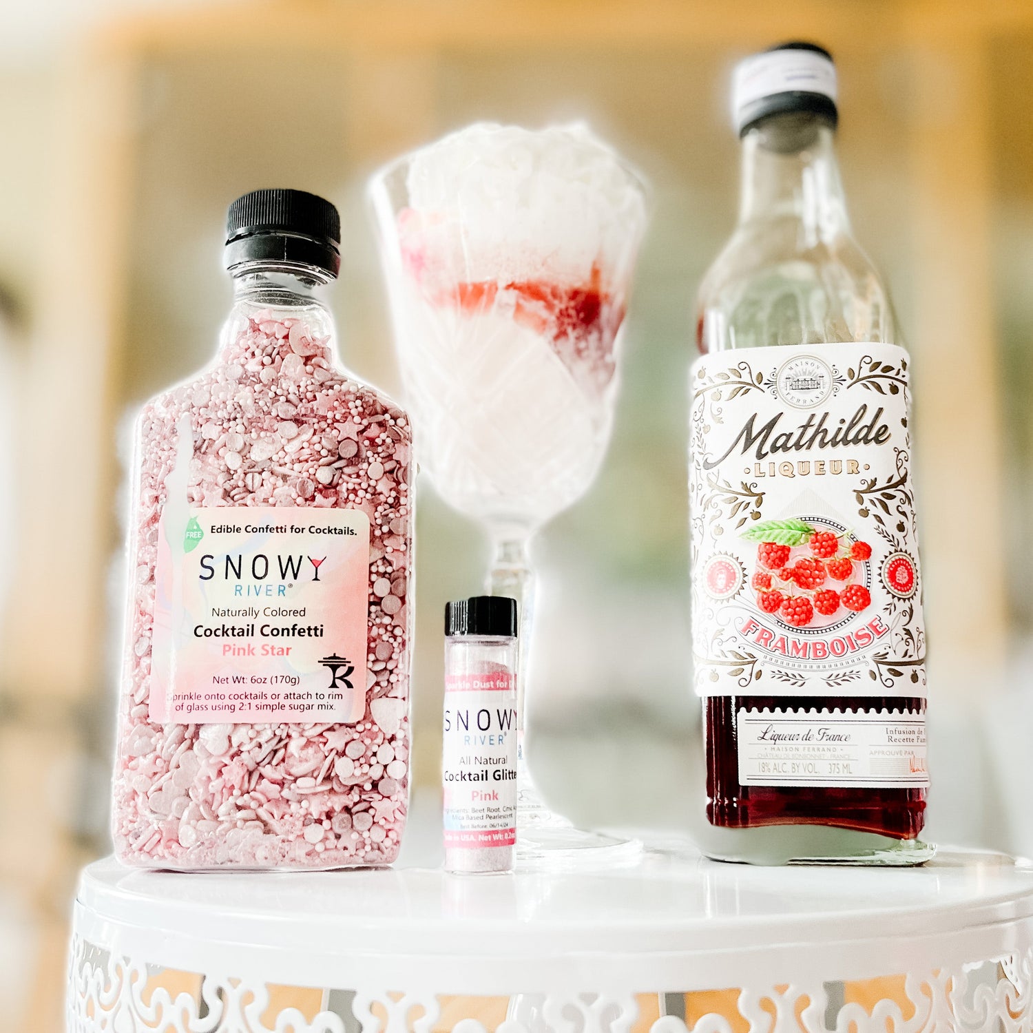 sparkly pink cocktail glitter