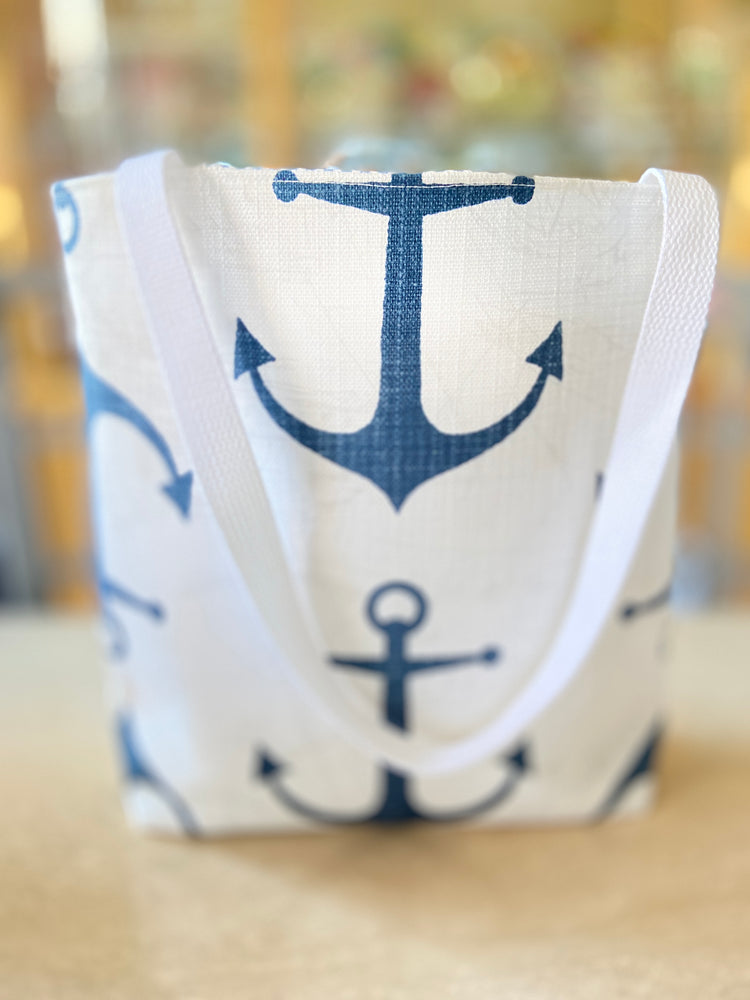 Anchor Nautical Tote Bag with Cotton Web Handles