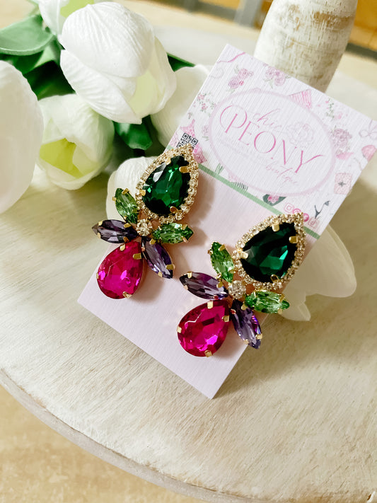 Glamorous Emerald Style Earrings