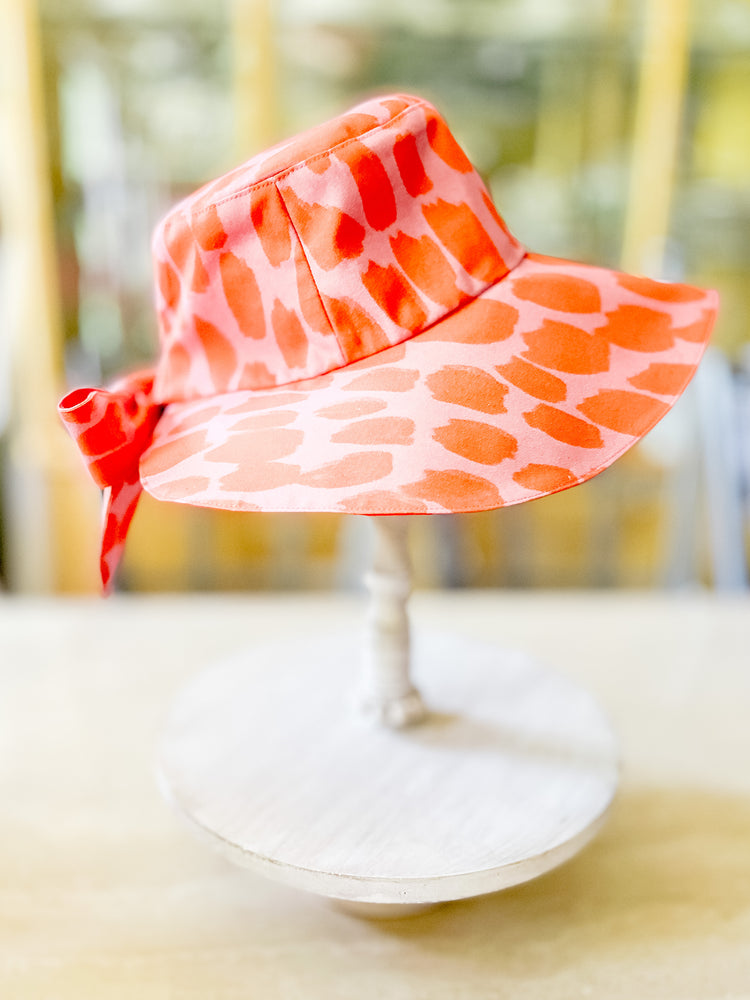 Chic Classy Coastal Pink & Orange Floppy Sun Hat