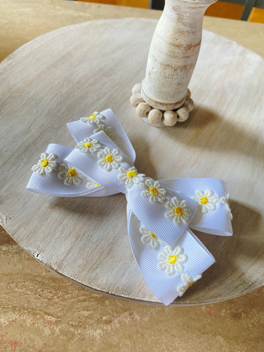 Dainty White & Yellow Bows for Girls