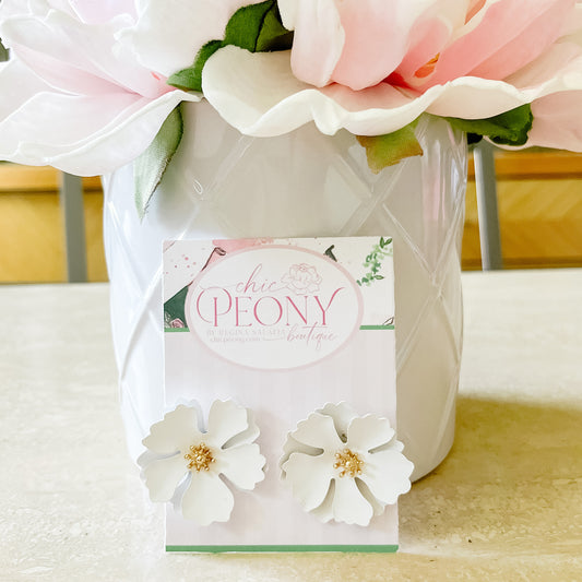 Blanche Peony Earrings