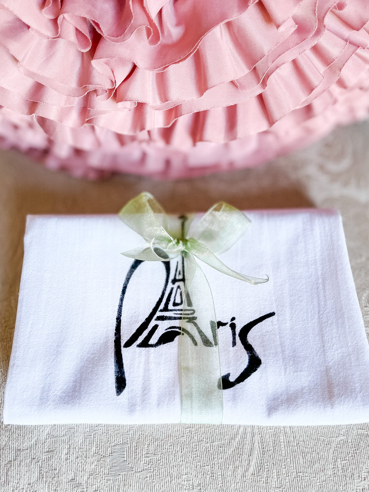 Hand Stenciled French Themed 100% Cotton Towels