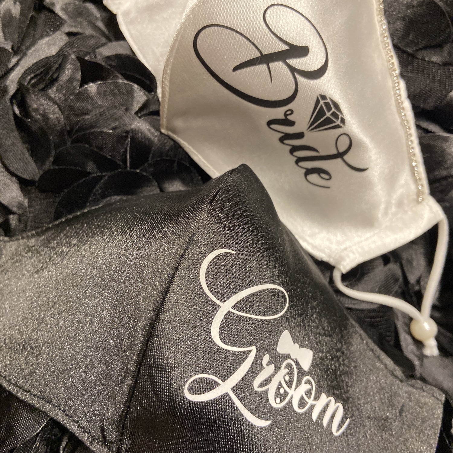 Handmade Satin Bride and Groom Bridal/Wedding masks