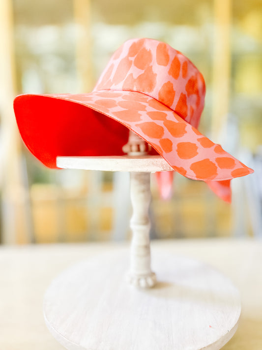 Chic Classy Coastal Pink & Orange Floppy Sun Hat