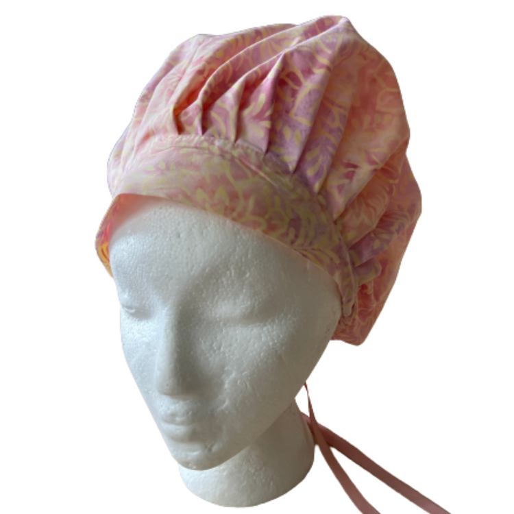 Handmade Couture Roomy Scrub/Surgical Bonnet/Caps with Ribbon Tie