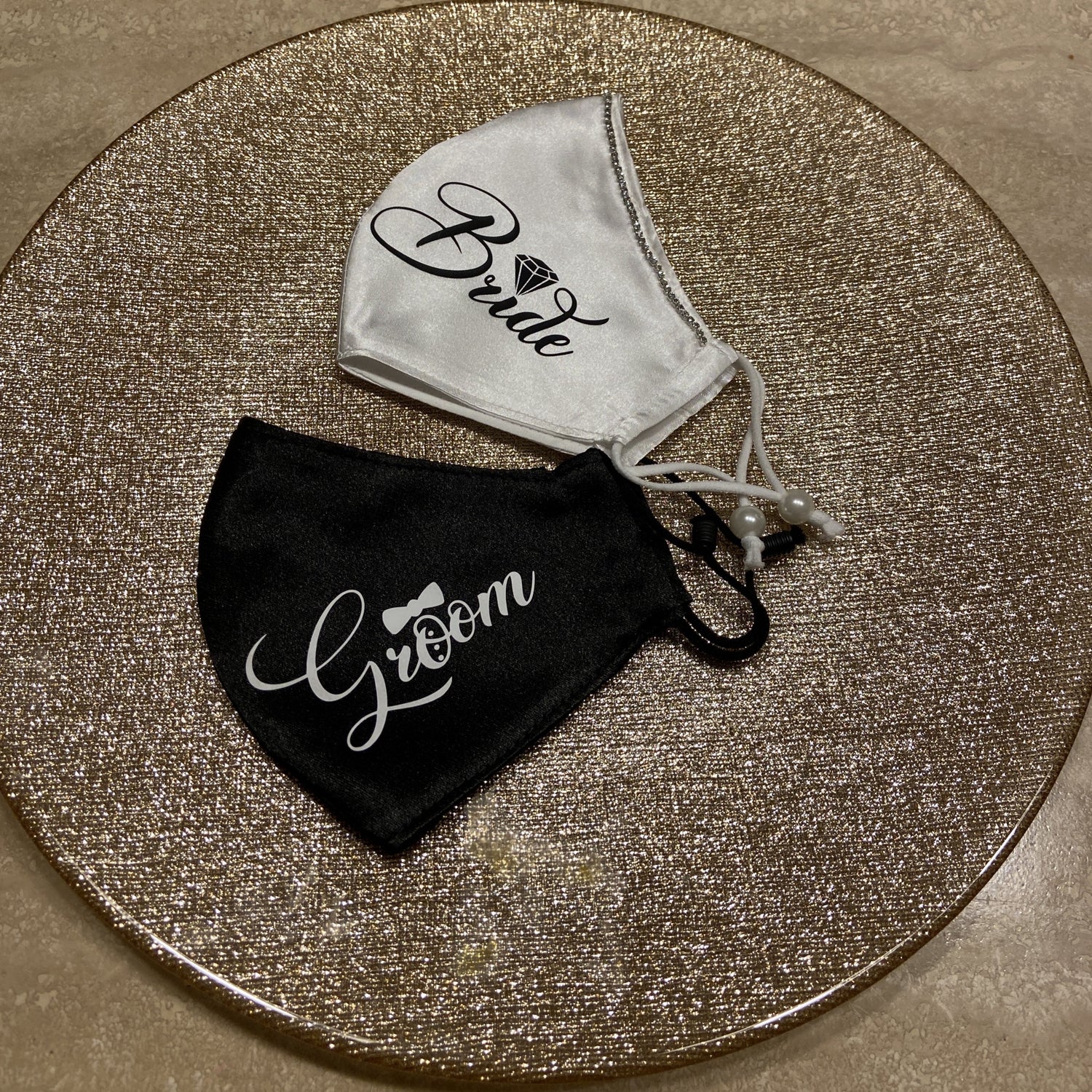 Handmade Satin Bride and Groom Bridal/Wedding masks