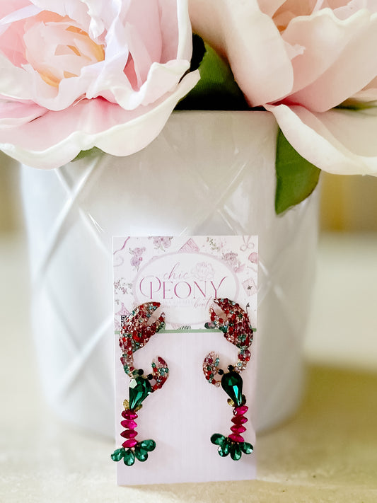 Multi-Colored Lobster Earrings
