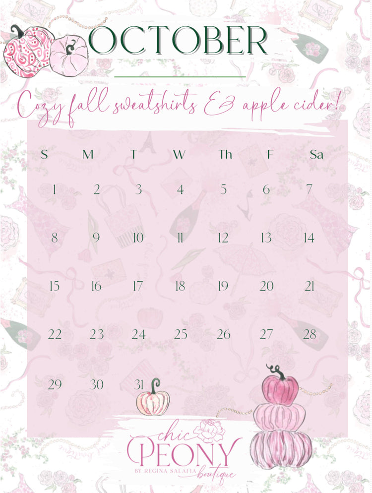 2023 Chic Peony Holiday Desk Calendar 4x6” with Stand